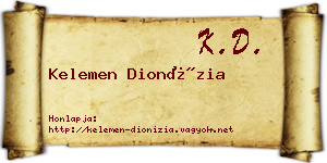 Kelemen Dionízia névjegykártya